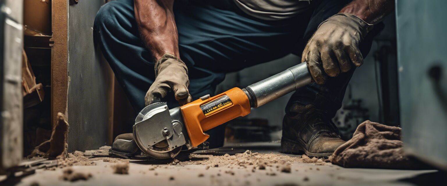 Plumber Using Pipe Cutter