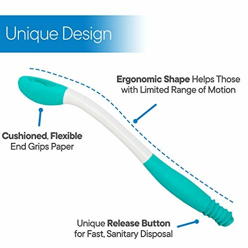 Toilet aid tool with ergonomic design and release button